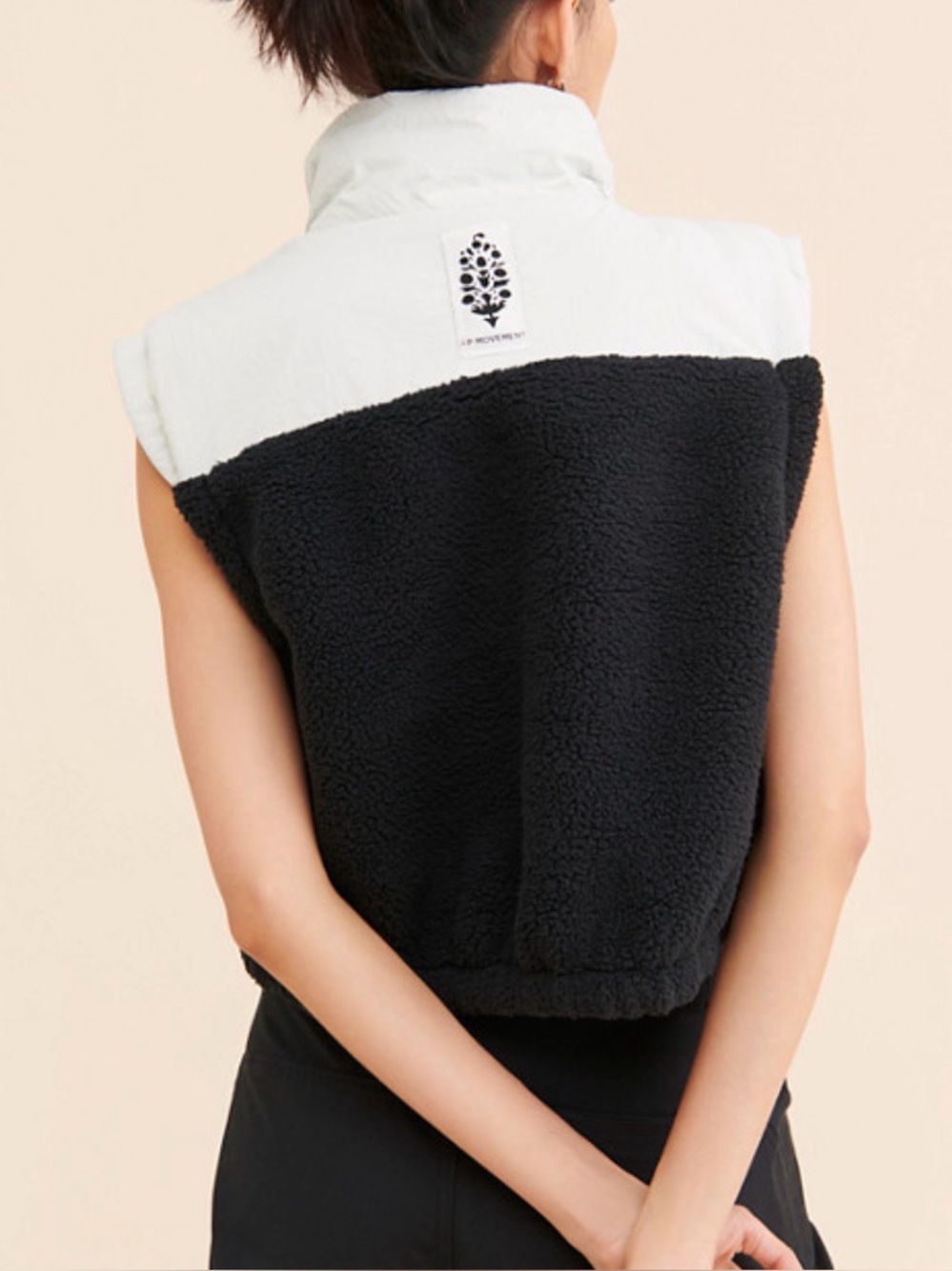 FP Movement Journey Ahead Fleece Cropped Outdoor Vest Black Small